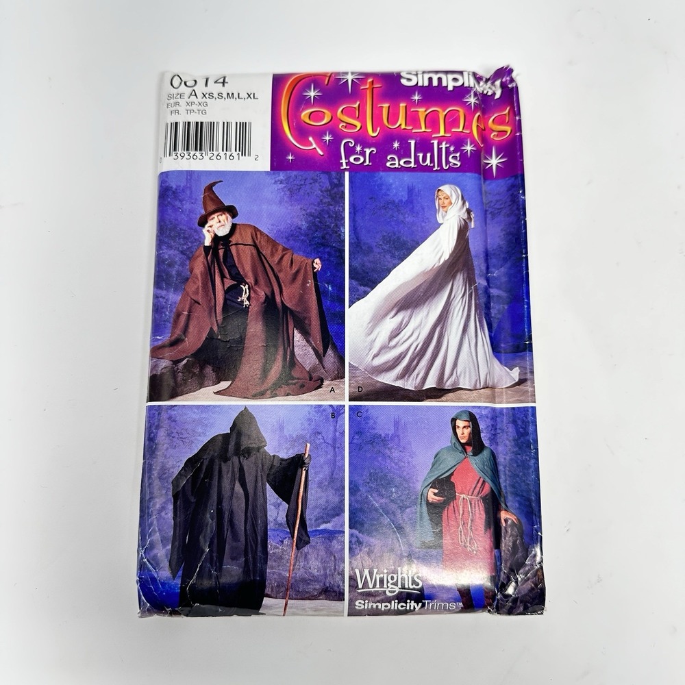 Simplicity 0614 Adult Costume Pattern Renaissance Haloween XS-XL Uncut